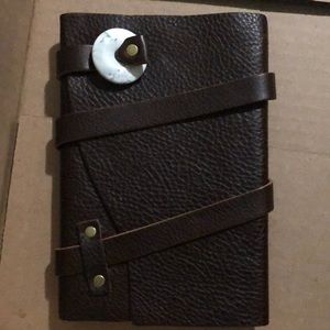 NWOT Portland Leather Goods Leather Wrap Journal Dark Brown Stone coldbrew